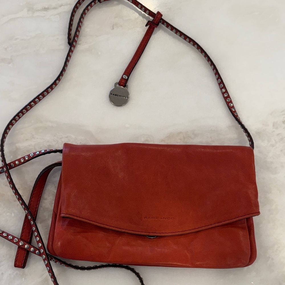 Rabeanco Red Leather Crossbody Bag